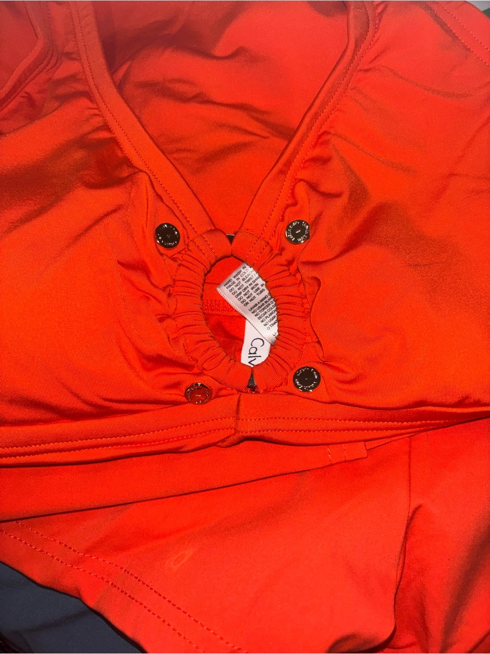 Calvin Klein Bright Orange Women's Tankini Top with shorts bottoms NWT LARGE 🔥 - Picture 12 of 16